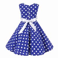 Vestido retro para niña, vestido vintage de princesa de verano sin mangas con lunares de algodón ligero y romántico floral de los años 50 para fiesta y boda Daliy - details 17
