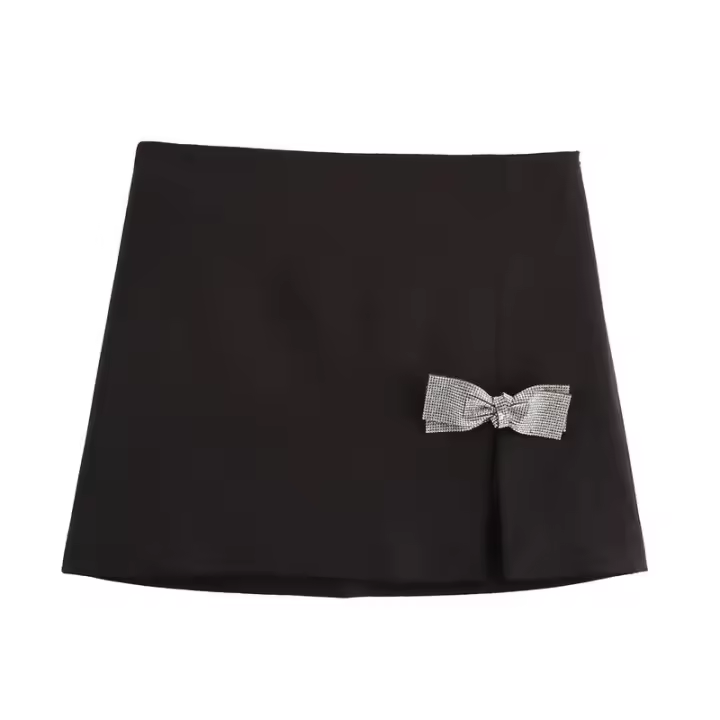Minifalda de verano de cintura alta con diseño elegante de lazo - 1