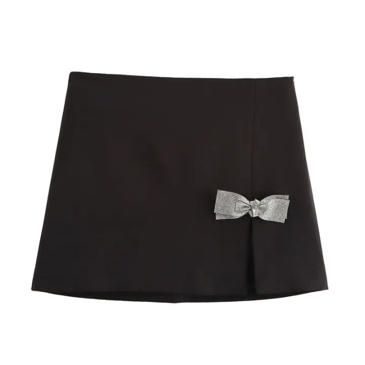 Minifalda de verano de cintura alta con diseño elegante de lazo - 1