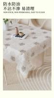 Mantel suave Ence ligero de lujo, cubierta de mesa de comedor de plástico impermeable blanco PVC, palo y rectangular no permanente - details 8