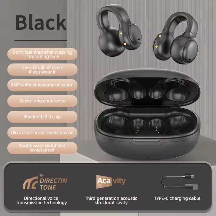 Auriculares inalámdricos con Bluetooth, audífonos, TWS con Micrófono, HIFI, conducción ósea - 1
