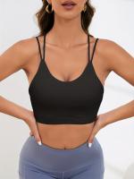 Sujetador Deportivo Blanco Con Doble Tirante Y Cuello En U, Camiseta Sin Mangas Con Lazo Cruzado Sin Espalda entrecruzada - details 6