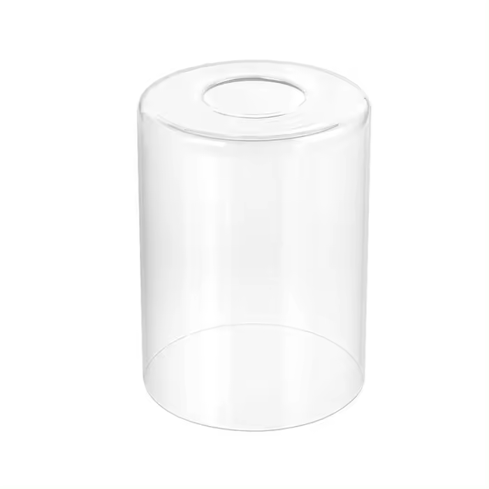 Pantalla de cristal transparente para lámpara de araña, reemplazo de lámpara de mesa, luz de pared, tocador, D10xH15cm, cilindro E27 - 1