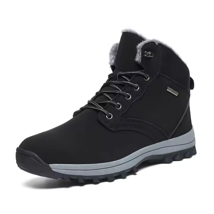 Botas de senderismo cálidas de invierno para hombre, zapatos de escalada al aire libre para clima frío, zapatos de Trekking antideslizantes, botas de nieve impermeables - 1