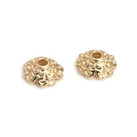 50 Uds. De cuentas redondas de latón de Color dorado de 18K, tapas de hojas de árbol y flores, suministros para hacer cuentas de joyería, accesorios Diy - details 104