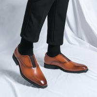 Zapatos Formales para Hombres Color Sólido, Tacón Bajo, Comodidad y Moda en Cuero de Juventud Transpirable - details 7