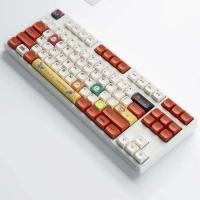Kawaii Cute Mario Theme Anime Cap Cherry Profile PBT Material 124 Keys Sublimation MX Switch nical Keyboard Keycaps - details 1