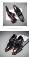 Zapatos formales de vestir de cuero genuino para hombre, color negro y marrón, a rayas, con borlas, novedad de 2021 - details 3