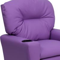 Chandler de Vinilo para niños reclinable con portavasos y reclinable de Seguridad, Silla reclinable contemporánea para niños, admite hasta 90 lbs, Beige - details 26