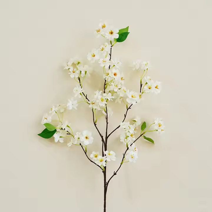 Ramas de flores de cerezo artificiales de 90cm, flores de cerezo de seda de plástico de tacto Real, elegantes flores falsas hechas a mano para el Día de San Valentín - 1