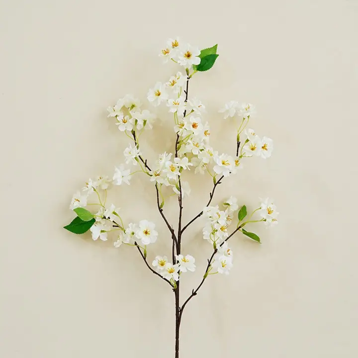 Ramas de flores de cerezo artificiales de 90cm, flores de cerezo de seda de plástico de tacto Real, elegantes flores falsas hechas a mano para el Día de San Valentín - 1