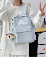 Mochila coreana simple de color sólido con alfabeto para estudiantes, mochila ligera de gran capacidad para viajes, mochila informal versátil - details 35