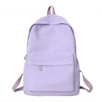 Mochila escolar impermeable para mujeres, mochila escolar de gran capacidad, cremallera suave, color sólido, mochila casual para - details 9