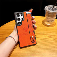 Funda de Teléfono de Cuero Sintético Minimalista para Samsung Protectora de Cámara con Correa de Muñeca - details 2