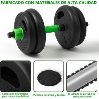Mancuernas Ajustables 10/15/20/30/40 KG Juego de Pesas 3en1 con Barra Recta y Curva, Mangos Antideslizantes, Kit Mancuernas para Gimnasio en Casa - details 0