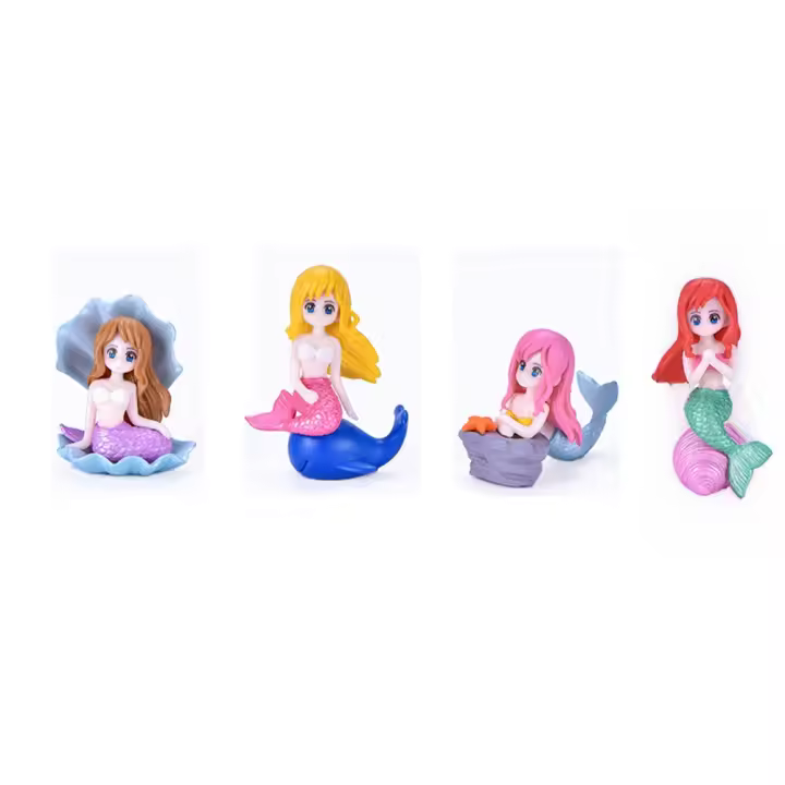 Set de Mini Estatuas de Sirenas 4 Figuras de Resina para Decoración de Hogar DIY - 1