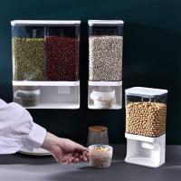 Dispensador de alimentos secos montado en la pared, contenedor de almacenamiento de cereales, contenedores de almacenamiento de cocina de arroz C - details 3