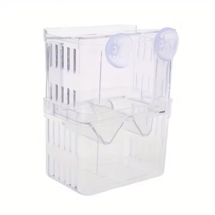 Caja de acrílico duradera para criadero de Acuario, caja de aislamiento para cría de peces, portátil, segura, para incubar peces de bebé - 1