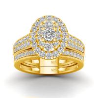 Anillos de Compromiso Moissanite 2PCS para Mujeres en Oro Amarillo Joyería Nupcial con Certificado Regalos de Lujo para Parejas en Venta Stone Principal Gemstones - details 4