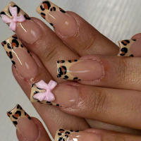 Uñas hechas a mano almazara manicura francesa leopardo uñas postizas prensa en uñas - details 0