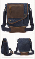 Bolso cruzado de viaje antirrobo para hombre y mujer, bandolera de cuero de estilo Vintage, de lona encerada, impermeable - details 15