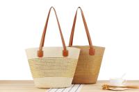 Bolso de mano de gran capacidad a rayas Bolso tejido a mano con textura premium Bolso de hombro versátil de vacaciones - details 2