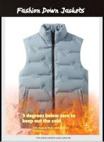 Chaleco informal de invierno para hombre estándar 90%, chaqueta con chaleco con cremallera larga, diseño sin mangas impermeable - details 0
