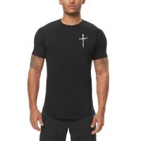 Camiseta ajustada con estampado cruzado personalizado para hombre, ropa deportiva de secado rápido para gimnasio, Fitness, culturismo - details 1