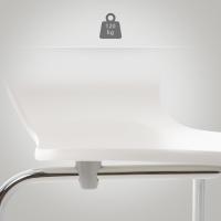 Silla de Visita Apilable Calisto I Silla de Comedor Apilable & Asiento de Madera I Silla de Cocina con Base de Metal, Color:Blanco - details 6