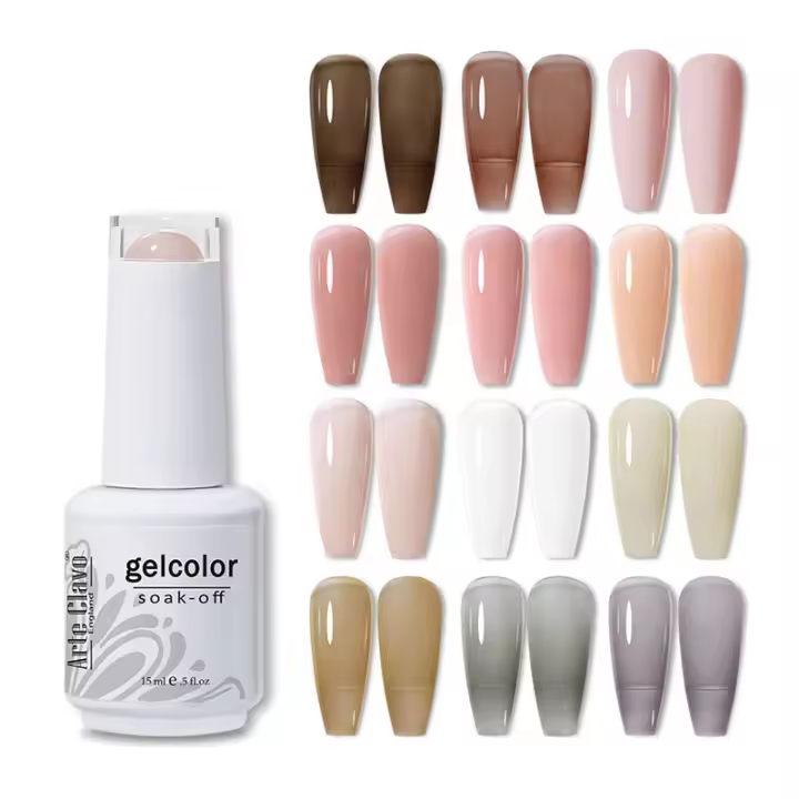 12Pcs/Kit Arte Clavo Gel Nail Polish Set New Arrival Eleganc Pink Nude Color Crimson Winter Series Gel Nail Art Manicure Varnish - 1