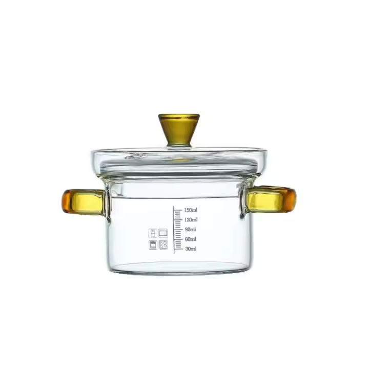 Olla de sopa gruesa, utensilios de cocina a prueba de explosiones, vidrio transparente, Mini cocina - 1