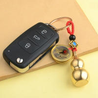 Llavero De Cobre Vintage Con Monedas De Cinco Emperadores Colgante De Feng Shui Para Llaves De Coche Hecho a Mano Con Cordón - details 4
