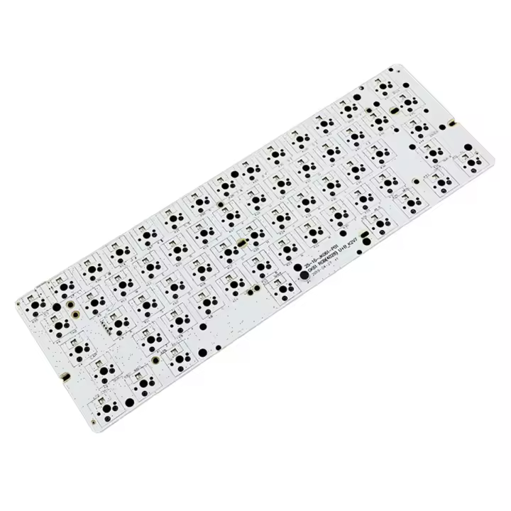 Teclado mecánico GK61, placa base PCB, enchufe caliente GH60RGB, música rítmica, cable inalámbrico blanco - 1