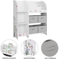 Estantería de Juguetes Almacenamiento con 4 Cajones Extraíbles Organizador de Libros y Juguetes para Niños Blanco 92.2 x 100.2 x 30 - details 6