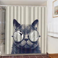 Cortinas De Ducha divertidas para baño, decoración con ganchos, impermeables, 3D tela De poliéster, lindo gato, dinosaurio - details 17