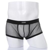 Sexy Mesh Boxer Hombre Ropa Interior Ver A Través Transparente Ropa De Noche De Cintura Baja Bóxer Calzoncillos Calzoncillos - details 0