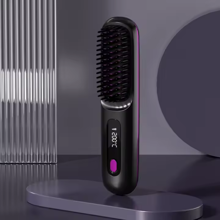 Plancha de pelo inalámbrica para mujer: control de temperatura de 3 niveles, cuidado de iones negativos, antiescaldaduras, carga USB con pantalla LED, diseño portátil para el hogar y los viajes, regalo perfecto - 1