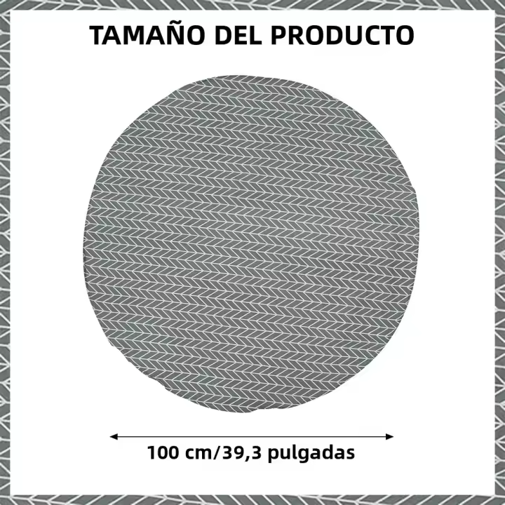 Mantel redondo de lino lavable para comedor interior y exterior decorativo de 47/59/39 pulgadas material poliéster/celulosa - 1