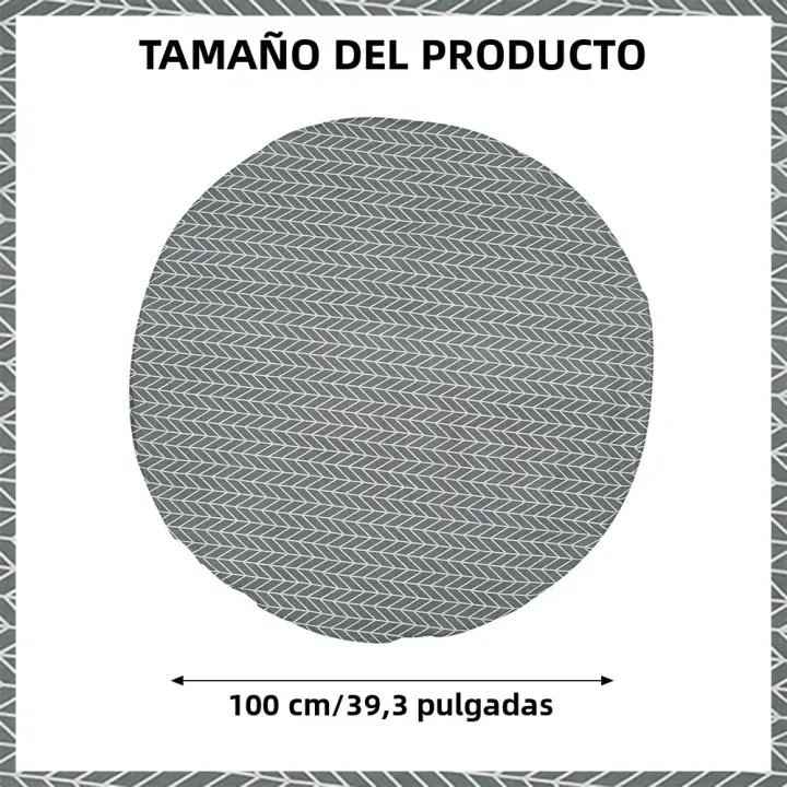 Mantel redondo de lino lavable para comedor interior y exterior decorativo de 47/59/39 pulgadas material poliéster/celulosa - 1