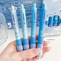 Bolígrafo de tinta azul y negra, bolígrafo de gel borrable con mango lavable, papelería de escritura para la escuela y la oficina, 4 unidades por lote - details 14