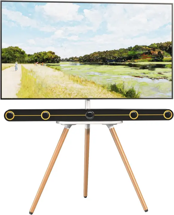 TV Universal con trípode PUTORSEN - Pantallas de medición Entre 43 y 65 Pulgadas - Televisores LCD/LED/OLED/QLED - Giro y Altura Ajustable - VESA 400x400 - Negro - 1