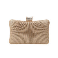 Gran oferta, bolso de mano dorado plisado con purpurina, bolso de noche con almohada y cadena para mujer, vestido para mujer - details 0