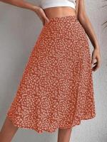Mujeres 2025 Verano Primavera Boho Faldas largas Vestido Estampado floral Cintura elástica División Sexy Una línea Playa Maxi Falda - details 3
