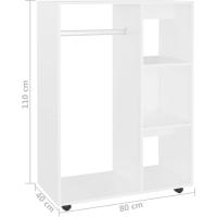 Armario de Aglomerado Blanco 80x40x110 cm para Dormitorio, Ropero de - details 6