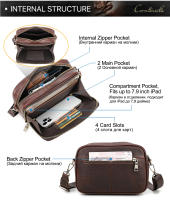 Bolsos Mini de Hombro para Hombre Retro de Cuero Genuino Bolsos Bandolera Casuales Bolsos de Mano Pequeños Vintage Material de Lining Poliéster Temporada Primavera/Verano - details 5