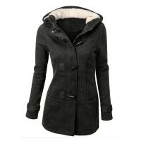 Sudadera con capucha de lana ing Multicolor de longitud media para mujer estilo europeo y americano transfronterizo Kore - details 6