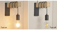 Lámpara de Pared Retro Vintage de Madera PARKSON Iluminación Interior E27 para Sala de Estar y Dormitorio Material de Luz de Madera Lacada Equipo de Iluminación Interior - details 7