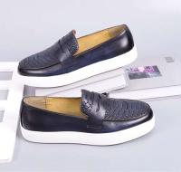 Zapatos informales de cuero para hombre con punta redonda de piel de vaca para otoño, nuevos zapatos de moda con patrón sólido para hombre - details 18