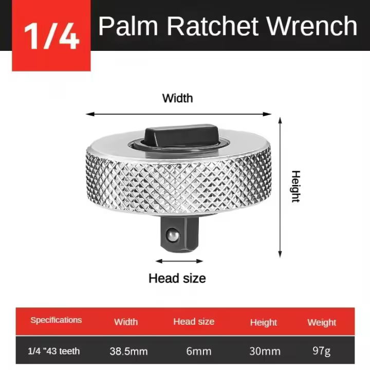 Ratchet de Acero Inoxidable Mini Palanca de Ratchet de 1/4" 3/8" 1/2" Manejo Reversible - 1