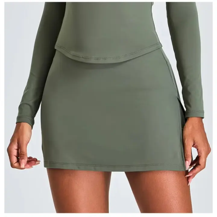 Falda deportiva de yoga con corte en A, pantalones cortos, ropa deportiva de tenis de golf ajustada para mujer - 1